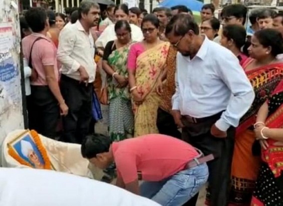 10, 323 teachers’ observed Teachers Day, paid floral tribute to the demise teachers in front of City Center, Agartala